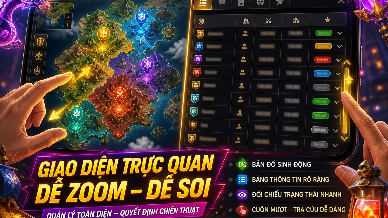 Đọc nhanh trạng thái trên màn hình nhỏ: review game bản đồ trực quan và game bảng thông tin fb88